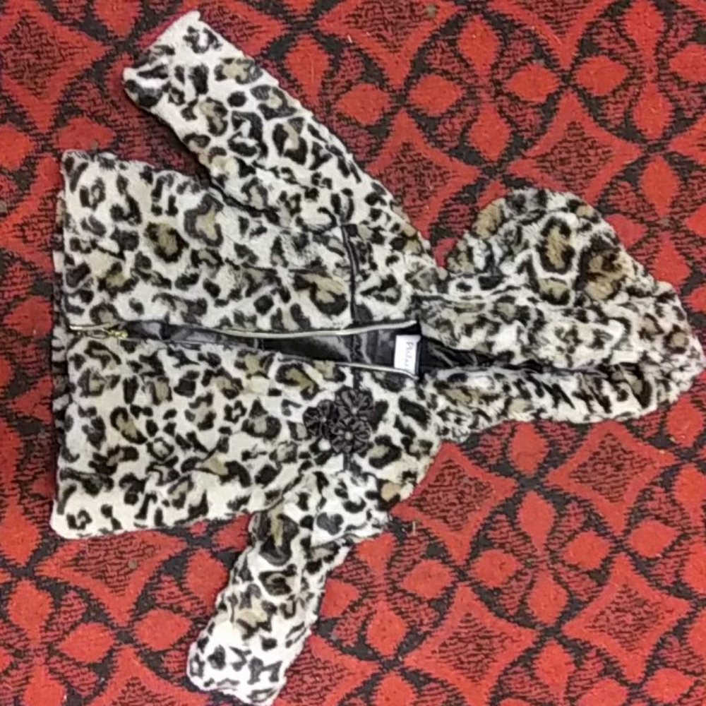 Pistachio leopard print toddler coat